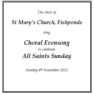 All Saints 2012 by Choir of St Mary’s, Fishponds - album cover