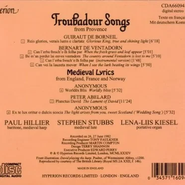 Troubadour Songs and Medieval Lyrics