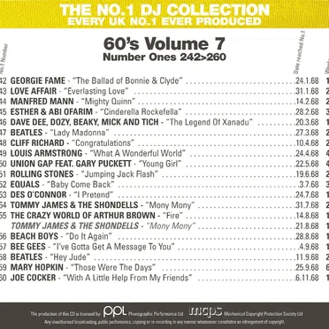 The No.1 DJ Collection: 60's, Volume 7 by Various Artists - album cover