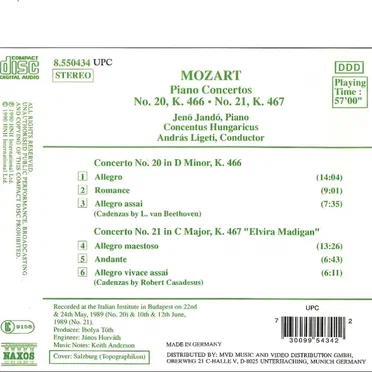 Piano Concertos No.20, K.466 & No.21, K.467