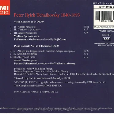 Violin Concerto in D / Piano Concerto no. 1