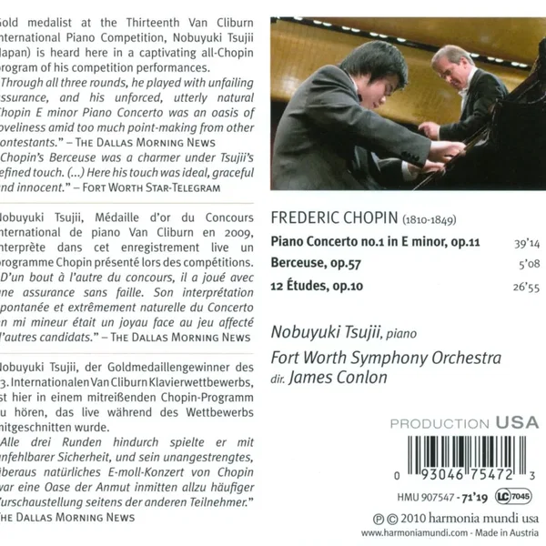 Piano Concerto no. 1, op. 11 / Berceuse, op. 57 / 12 Études, op. 10