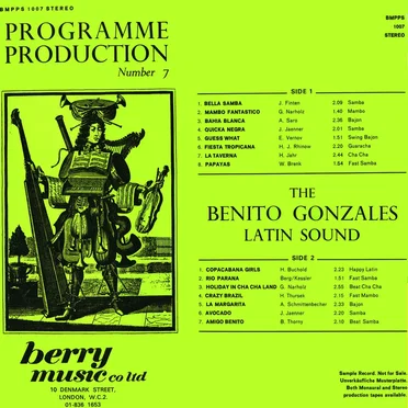 Programme Production Number 7 by The Benito Gonzales Latin Sound - album cover