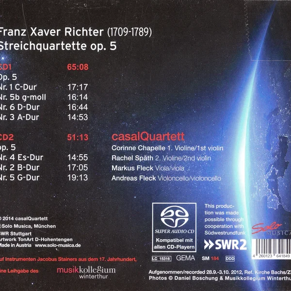 Genesis 1757: Seven String Quartets, op. 5