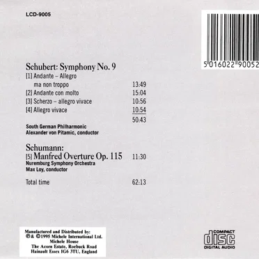 Symphony No.9 / Manfred Overture by Various Artists - album cover