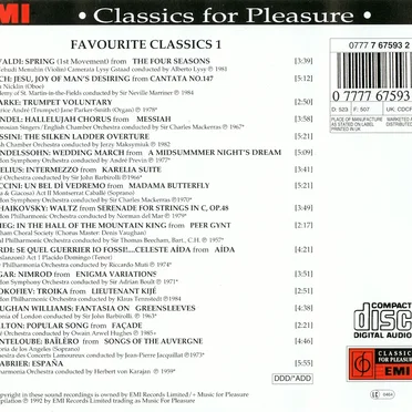 Favourite Classics 1 by Various Artists - album cover