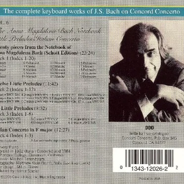 The Complete Keyboard Works Of J.S. Bach On Concord Concerto, Volume 6: The Anna Magdalena Bach Notebook