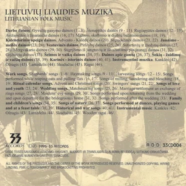 Lietuvių Liaudies Muzika: Lithuanian Folk Music by Various Artists - album cover