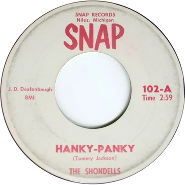 Hanky Panky / Thunderbolt by The Shondells - album cover