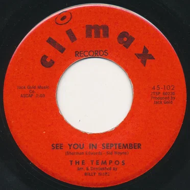 See You in September / Bless You My Love by The Tempos - album cover