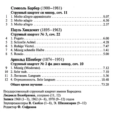 Chamber Music of XX Century