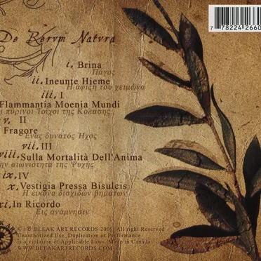 De Rerum Natura by Sokrovenno - album cover