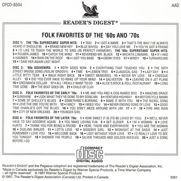 Folk Favorites of the '60s and '70s by Various Artists - album cover
