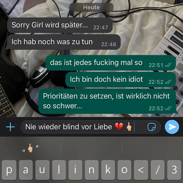 Nie wieder blind vor Liebe </3