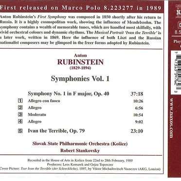 Symphonies, Vol. 1: Symphony no. 1 / Ivan the Terrible