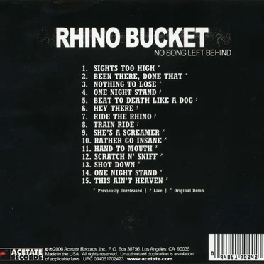 No Song Left Behind by Rhino Bucket - album cover
