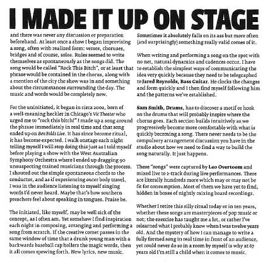 I Made It Up On Stage