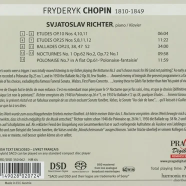 Etudes Op.10, Op.25, Ballades, Nocturnes, Polonaise
