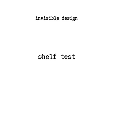 shelf test by invisible design - album cover