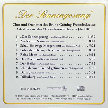 Der Sonnengesang by Bruno-Gröning Freundeskreis - album cover