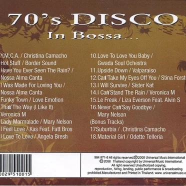 70's Disco in Bossa... by Various Artists - album cover