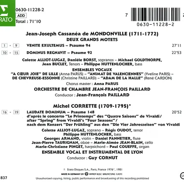 Mondonville: Deux Grands Motets / Corrette: Laudate Dominum