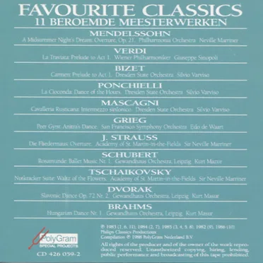 Favourite Classics - 11 beroemde meesterwerken by Various Artists - album cover