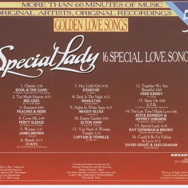 Golden Love Songs, Volume 5: Special Lady by Various Artists - album cover