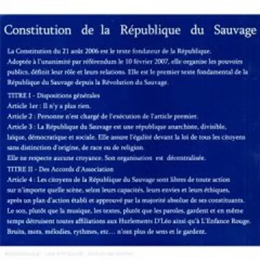 Constitution de la République du sauvage