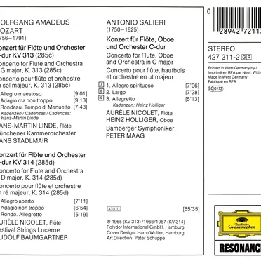 Flötenkonzerte / Konzert für Flöte, Oboe und Orchester