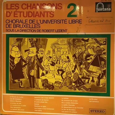 Chansons d'étudiants n°2 by Chorale de l'université libre de Bruxelles - album cover