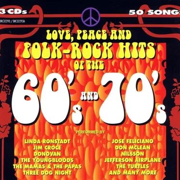 Love, Peace and Folk Rock Hits of the 60's and 70's by Various Artists - album cover