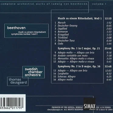 Symphonies Nos. 1 and 2, Musik zu einem Ritterballett