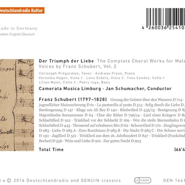 Der Triumph der Liebe - The Complete Choral Works for Male Voices by Franz Schubert, Vol. 2