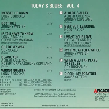 Today’s Blues, Volume 4 by Various Artists - album cover