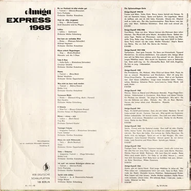 AMIGA-Express 1965 - Spitzenschlages des Jahres by Various Artists - album cover
