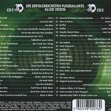 Die ultimative Chart Show: Die erfolgreichsten Fußball Hits aller Zeiten by Various Artists - album cover