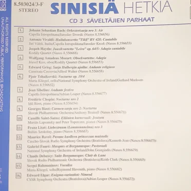 Sinisiä hetkiä 3 - Säveltäjien parhaat by Various Artists - album cover