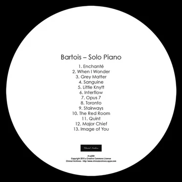 Solo Piano by Bartois - album cover