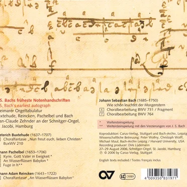 J.S. Bachs Frühsten Notenhandschriften by Various Artists - album cover