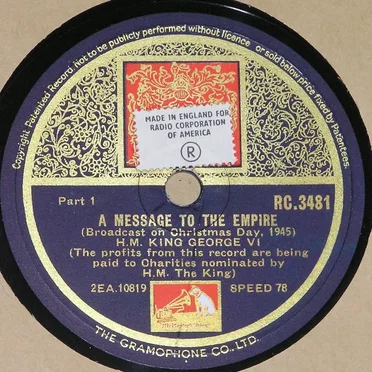 A Message to the Empire by H.M. King George VI - album cover