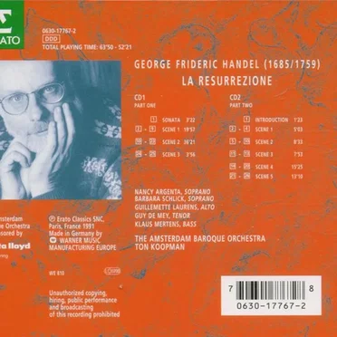 La Resurrezione (The Amsterdam Baroque Orchestra, feat. conductor: Ton Koopman, singers: Argenta, Schlick, Laurens, De Mey, Mertens)
