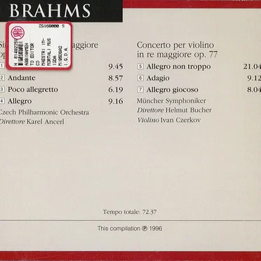 Sinfonia n. 3 in fa maggiore op. 90 / Concerto per violino in re maggiore op. 77