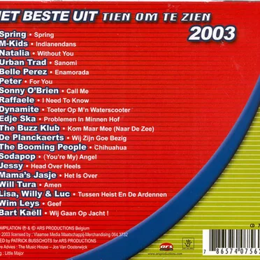 Het beste uit Tien om te zien 2003 by Various Artists - album cover