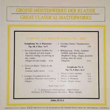 Symphony no. 6 "Pastorale" / Symphony no. 8