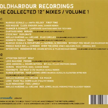 Coldharbour Recordings: The Collected 12" Mixes / Volume 1 by Various Artists - album cover