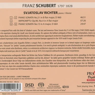 Piano Sonatas D 960,664, Impromptu D 899/4