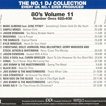 The No.1 DJ Collection: 80’s, Volume 11 by Various Artists - album cover