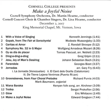 Make a Joyful Noise by Cornell College Department of Music - album cover
