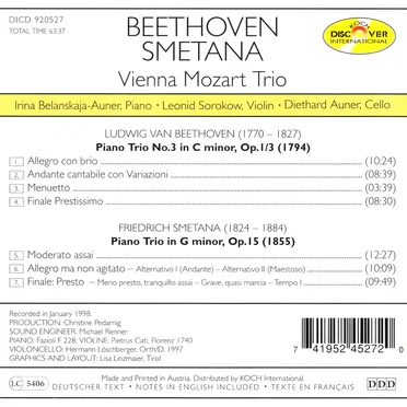 Beethoven: Piano Trio No. 3 In C Minor / Smetana: Piano Trio In G Minor